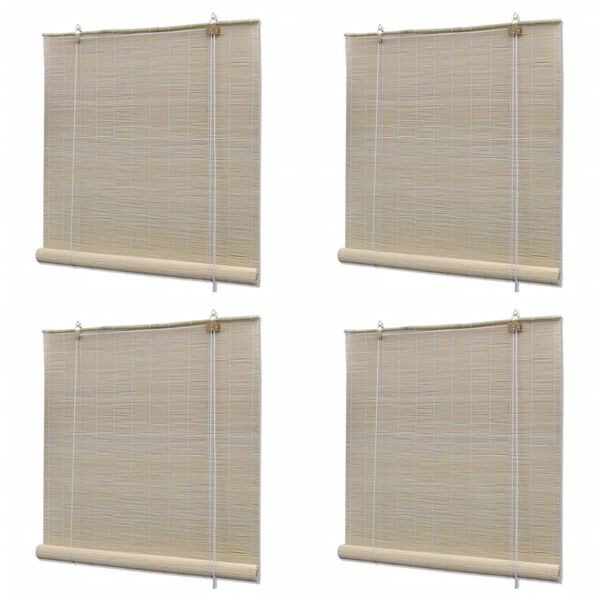 vidaXL Bambusrollos Natur 4 Stk. 120x160 cm