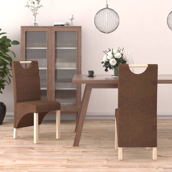 vidaXL Esszimmerst&uuml;hle 2 Stk. Braun Stoff
