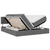 vidaXL Bett mit LED-Lichtleisten Dunkelgrau 180 x 200 cm Stoff