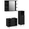 vidaXL Badezimmerm&ouml;bel-Set mit Regal 3 pcs Schwarz 30 x 30 x 99,5 cm