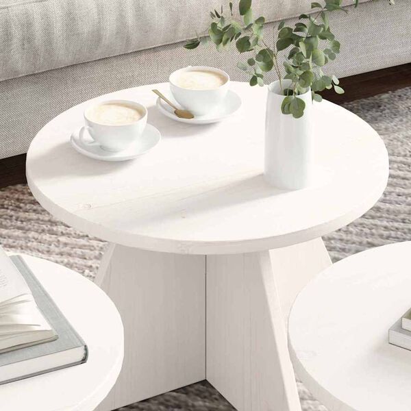 vidaXL Couchtisch 3 pcs Wei&szlig;