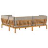 vidaXL Sofa Set mit Kissen Uni 4 pcs Taupe Massivholz Akazie