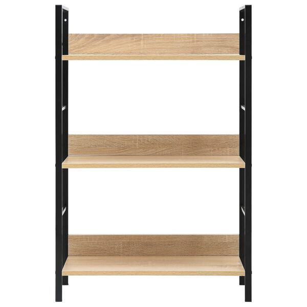 vidaXL Bücherregal 3 Regalböden Eiche 60×27,6×90,5 cm Holzwerkstoff