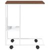 vidaXL Beistelltisch mit Rollen Wei&szlig; 55x36x63,5 cm Holzwerkstoff