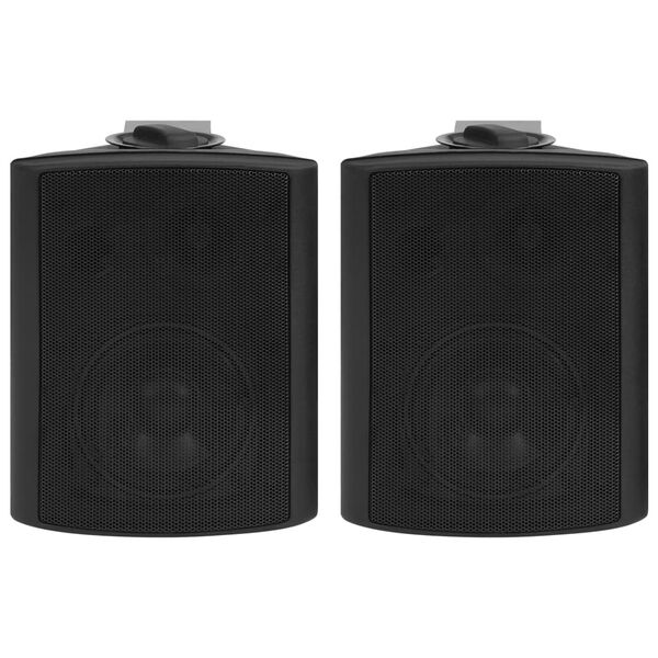 vidaXL Wandlautsprecher Stereo 2 Stk. Schwarz Indoor Outdoor 80 W