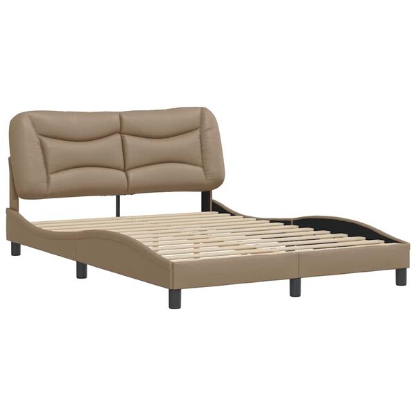 vidaXL Bettgestell ohne Matratze "Hvar" Cappuccino-Braun 140x190 cm Kunstleder