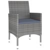 vidaXL 9-tlg. Garten-Essgruppe Poly Rattan Grau