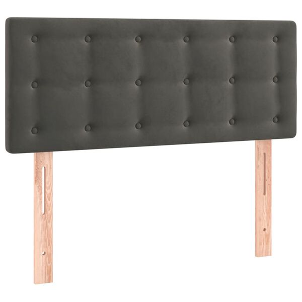 vidaXL LED Kopfteil Dunkelgrau 90x5x78/88 cm Samt
