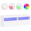 vidaXL TV-Wandschr&auml;nke mit LED-Leuchten 2 Stk. Wei&szlig; 60x30x40 cm