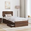 vidaXL Bettrahmen Braun Eichen-Optik 100 x 200 cm Holzwerkstoff