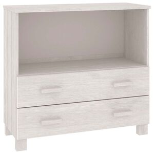 vidaXL Sideboard HAMAR Wei&szlig; 85x35x80 cm Massivholz Kiefer