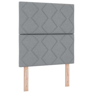 vidaXL Boxspringbett mit Matratze mit LED Hellgrau 80 x 200 cm Stoff