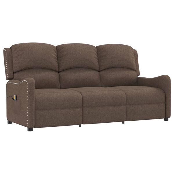 vidaXL 3-Sitzer Massagesessel Taupe Stoff