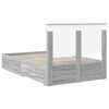 vidaXL Bettrahmen Graues Sonoma 135 x 190 cm Holzwerkstoff
