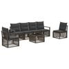 vidaXL Gartensofa-set 7 stk. Grau Poly-Rattan