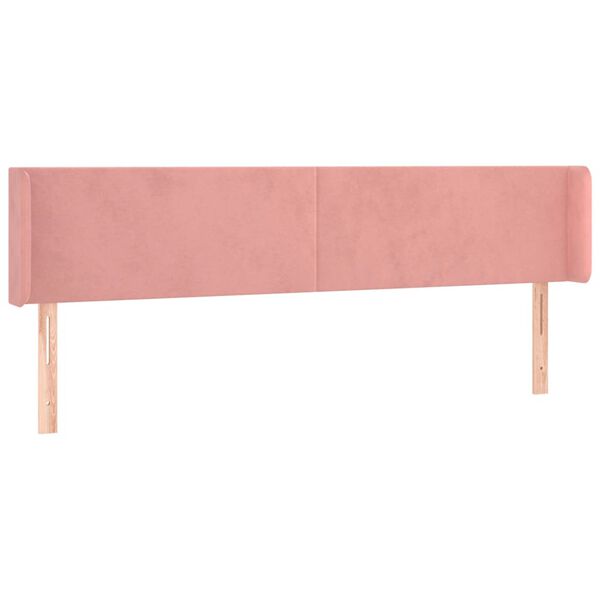 vidaXL LED Kopfteil Rosa 163x16x78/88 cm Samt