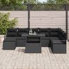 vidaXL Garten-Sofa-Set mit Speicher 9 pcs Schwarz Poly Rattan