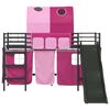 vidaXL Kinder-Etagenbett Schwarz und Pink 90 x 190 cm Metall