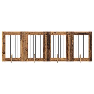 vidaXL Hundetor mit St&auml;ndern 4 pcs Altholz 60 x 80 cm Holzwerkstoff