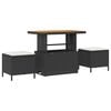 vidaXL Gartensofa-set mit Kissen 10 pcs Schwarz Poly Rattan