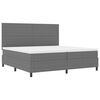 vidaXL LED Boxspringbett Hellgrau und Wei&szlig; 200 x 200 cm Cordstoff