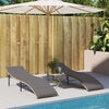 vidaXL Sonnenliegen 2 Stk. mit Auflagen Beige Poly Rattan