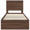vidaXL Bettrahmen Braune Eiche und Silber 100 x 200 cm Holzwerkstoff
