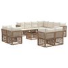 vidaXL Gartensofa-set 12 stk. Beige Poly-Rattan