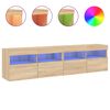 vidaXL TV-Wandschr&auml;nke mit LED-Leuchten 2 Stk. Sonoma-Eiche 80x30x40cm