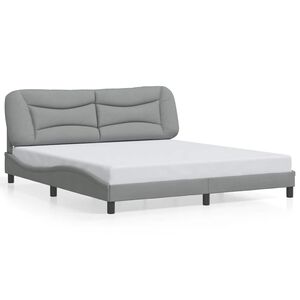 vidaXL Bettgestell ohne Matratze "Hvar" Hellgrau 180x200 cm Stoff