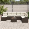 vidaXL Gartensofa-set mit Kissen mit Speicher 9 pcs Poly-Rattan