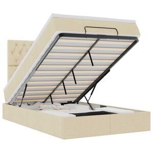 vidaXL Ottoman-Bett mit Matratze & LEDs Creme 120x190 cm Stoff