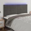 vidaXL LED Kopfteil Dunkelgrau 160x5x118/128 cm Samt
