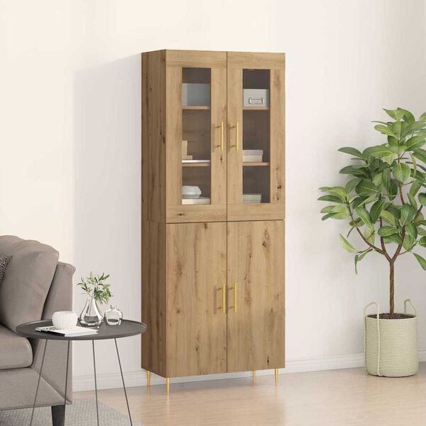 vidaXL Highboard 2 pcs Artisan-Eiche 69,5 x 34 x 180 cm Holzwerkstoff