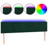 vidaXL LED Kopfteil Dunkelgr&uuml;n 180x5x78/88 cm Samt