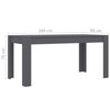 vidaXL Esstisch Grau 160x80x76 cm Holzwerkstoff