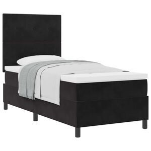 vidaXL Boxspringbett mit Matratze Schwarz 80 x 200 cm Stoff