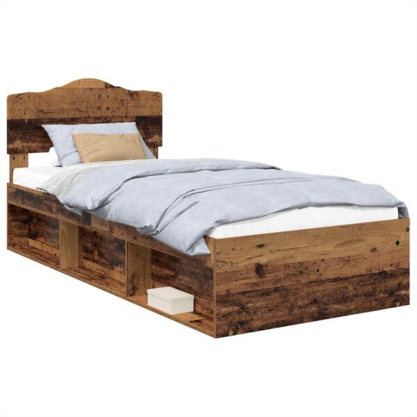 vidaXL Bettrahmen Altholz 100 x 200 cm Massives Kiefernholz