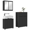 vidaXL Badezimmerm&ouml;bel-Set mit Schubladen 3 pcs Schwarz Holzwerkstoff