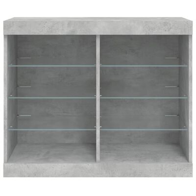 vidaXL Sideboard mit LED-Leuchten Betongrau 81x37x67 cm