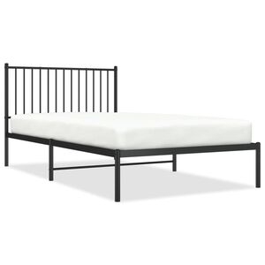 vidaXL Bettgestell mit Kopfteil Metall Schwarz 107x203 cm