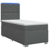 vidaXL Boxspringbett mit Matratze Dunkelgrau 80 x 200 cm Stoff