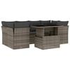 vidaXL 7-tlg. Garten-Sofagarnitur mit Kissen Grau Poly Rattan