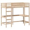 vidaXL Hochbett mit Schreibtisch 80x200 cm Massivholz Kiefer