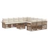 vidaXL Gartensofa-set 12 pcs Beige Poly-Rattan