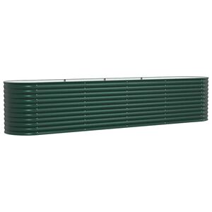 vidaXL Hochbeet Gr&uuml;n 400 x 80 x 81 cm Stahl