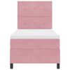 vidaXL LED Boxspringbett mit Matratze Rosa 90 x 190 cm Stoff