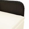 vidaXL 7-tlg. Garten-Bistro-Set mit Kissen Schwarz Poly Rattan