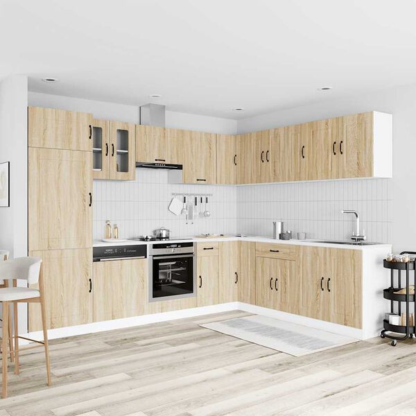 vidaXL 14-tlg. K&uuml;chenschrank-Set Kalmar Sonoma-Eiche Holzwerkstoff