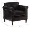 vidaXL Sessel Schwarz Echtleder
